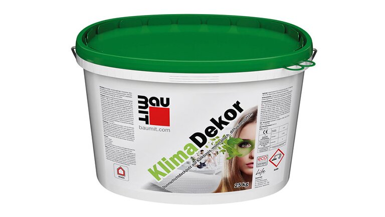 Klimadekor im weißen Eimer